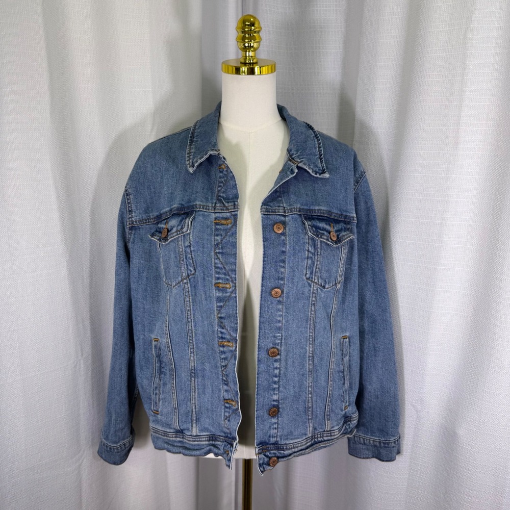 Old Navy Classic Denim Jacket Womens XXL Medium‎ Retro Y2K 90s Preppy